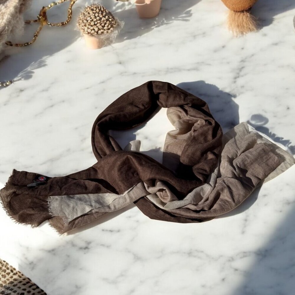 Vintage Modelama 100% Cashmere Rectangle Ombre Scarf - Picture 2 of 11